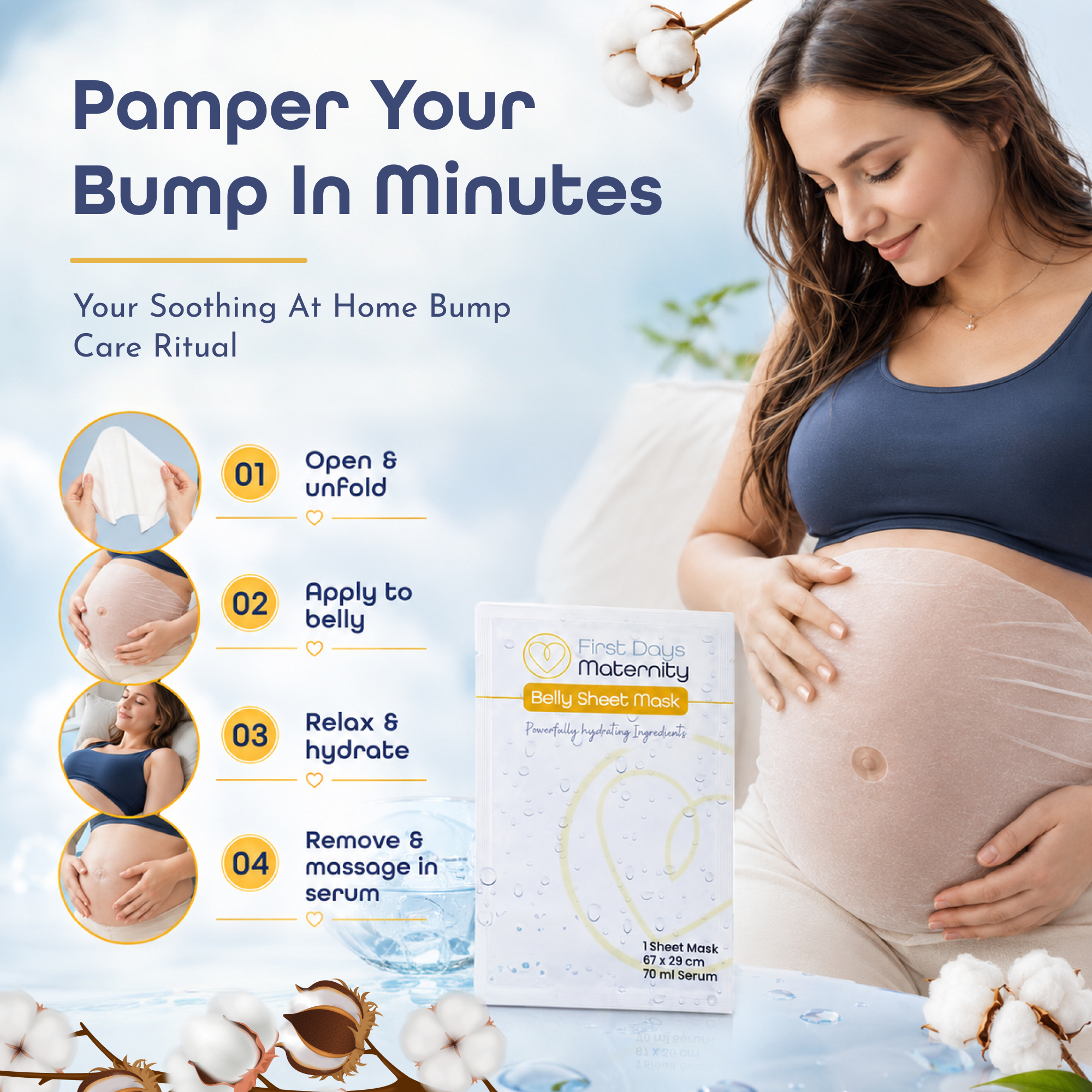 Belly Sheet Mask - Baby Shower Gift for Mum to be