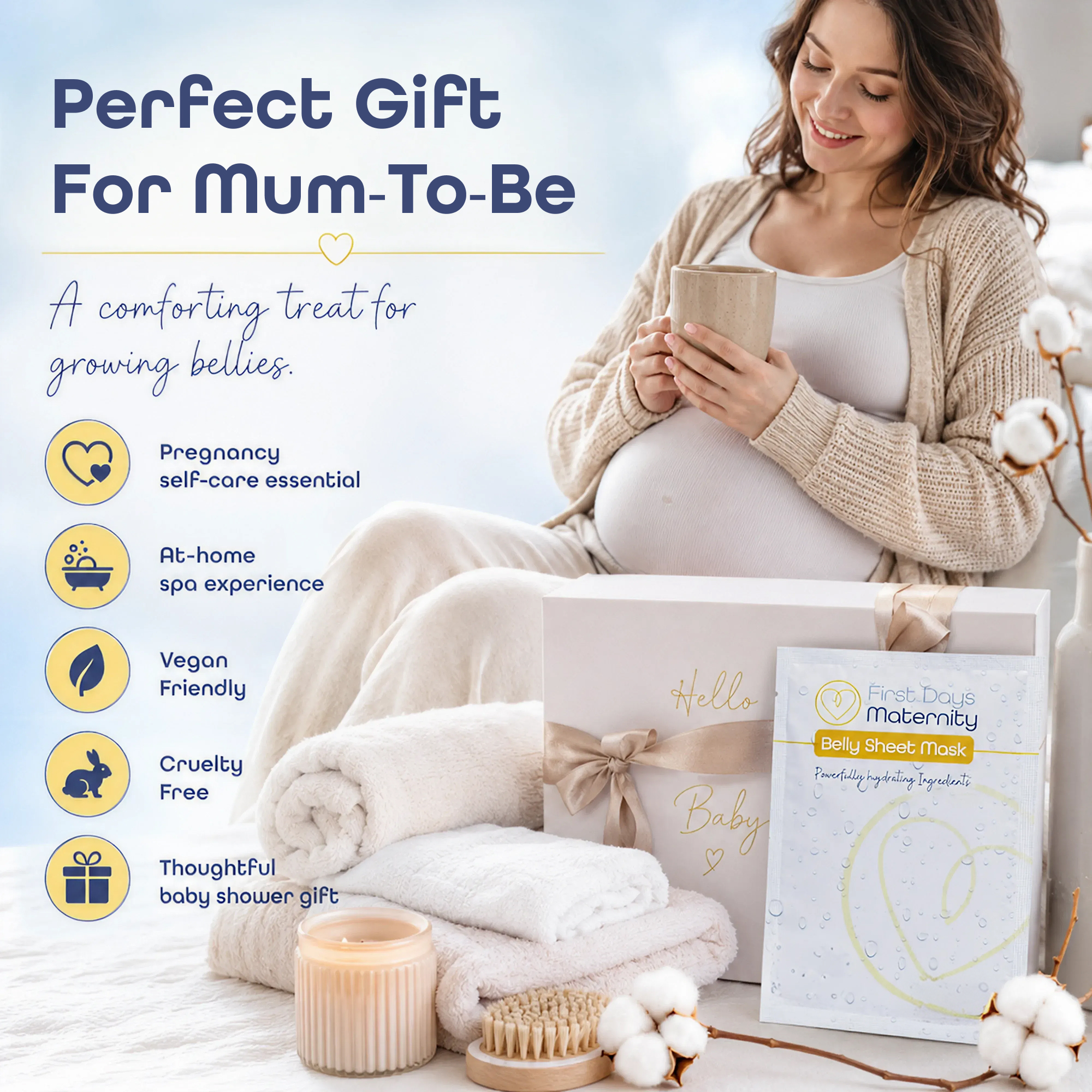 Belly Sheet Mask - Baby Shower Gift for Mum to be