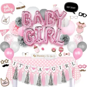 Baby Girl Decorations Set – Pink Letters
